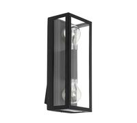 Eglo Alamonte 1 Outdoor Wall Light, Black Galvanized Steel with Clear Glass Porch Lamp, E27 Socket, IP44