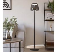 Eglo Alfero-Z Smart Control Vaporised Glass Black Floor Lamp Black