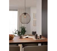 Eglo Almanzora Black & Copper Wire Modern Steel Pendant Print