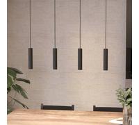 EGLO Almudaina LED hanging light, black, length 84 cm, 4-bulb,