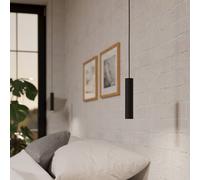 Eglo Almudaina Slim LED Single Pendant Light WBS in Black EGLO Black