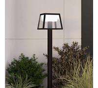 Eglo LED Solar Garden lamp Post Altilia, Outdoor Lighting with Ground Spike and Motion Detector, Outside Driveway Light, Plastic in Black and White, Warm White, IP44, 106 cm