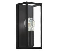 EGLO Amezola Vintage Wall Lamp, Industrial Style Black Steel and Clear Glass Lighting, Living Room, Hallway and Bathroom Lamp. E27 Socket, IP44