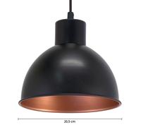 EGLO Andrin Black Pendant Lamp - Copper Interior