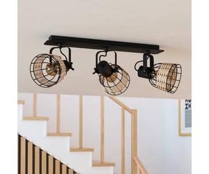 EGLO Anwick 1 downlight, rattan decoration, 3-bulb