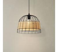 EGLO Anwick hanging light in steel/rattan, Ø 37 cm