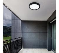 Eglo LED Outdoor Ceiling Light Argolis 2, outsode lamp for Wall and Ceiling, Porch Lighting Made of Metal in Black and Plastic in White, Warm White, IP44, ⌀ 28.5 cm