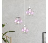 EGLO ARISCANI 2 Hanging Light, Ø 43 cm, 3-bulb, chrome/iridescent