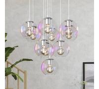 EGLO ARISCANI 2 hanging light, Ø 65 cm, 10-bulb, chrome/iridescent