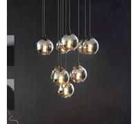 EGLO Ariscani hanging light, black, Ø 65 cm, steel/glass, 10-bulb.