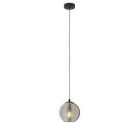 Eglo Pendant Lighting Ariscani, Ceiling Light Fitting | hanging lamp for dining room made of black metal and smoked glass in transparent black, E27 socket, 7.9“