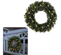 Eglo Artificial Christmas Wreath Door Decoration, Round Ø50 cm, IP44, 30 LEDs