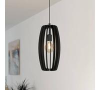 EGLO Bajazzara pendant light, one cage shade, black