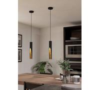 Eglo Barbotto Black & Gold Steel Modern Pendant Light Black One Size