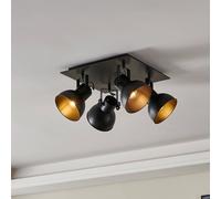 EGLO Barnstaple ceiling spotlight, black, 4-bulb