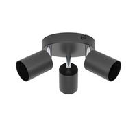 Eglo Ceiling lamp Reciso-E, 3-Light Spotlight, Bedroom and Hallway Lighting, Light Fixture Made of Black Steel, GU10 Socket