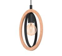 EGLO Basildon pendant light made of wood/steel one-bulb