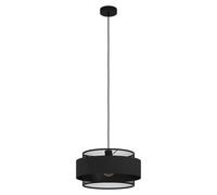 Eglo Bazely 1-Light Black Fabric And Metal Ceiling Pendant (D) 40Cm