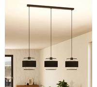 EGLO Bazely pendant light, black, 3-bulb.