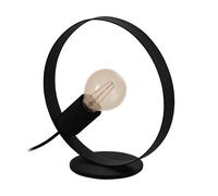 Eglo Bedside lamp Frijolas, Industrial and Minimalist Table Light Made of Black Metal, Living Room Lighting with Switch, E27 Socket