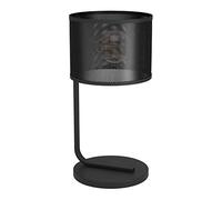 Eglo Bedside lamp Manby, Side Table Light in Industrial Design, Living Room and Bedroom Lighting Made of Black Metal Grid, E27 Socket