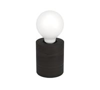 EGLO Bedside lamp Turialdo 1, decorative side table light, cylindrical living room and bedroom lighting made of matt black wood, FSC100HB, E27 socket