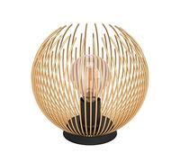 EGLO Bedside lamp Venezuela, Round Side Table Light, Decorative Living Room and Bedroom Lighting Made of Metal in Black and Gold, E27 Socket