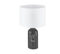EGLO Vinoza table lamp, black base white lampshade