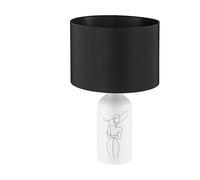 EGLO Vinoza White Ceramic Table Lamp with Black Shade