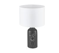 EGLO Vinoza table lamp, black base white lampshade