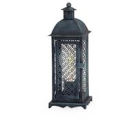 Eglo Bedside lamp Winsham, Side Table Light in Lantern Design, Oriental Living Room, Hallway and Bedroom Lighting Made of Metal in Green Patina, E27 Socket