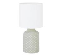 Eglo Bedside Table lamp Bellariva, Fight Fixture for Desk | living room lighting, grey ceramic, white fabric, with switch, E14 socket