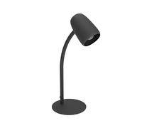 Eglo Bedside Table lamp Carlo, Office Desk Light with Flexible arm, Living Room and Bedroom Lighting for Reading, Black Metal, E14 Socket