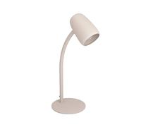 Eglo Bedside Table lamp Carlo, Office Desk Light with Flexible arm, Living Room and Bedroom Lighting for Reading, Sand Beige Metal, E14 Socket