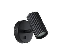 Eglo Bedside Wall Light Portillo, Indoor lamp with Adjustable Spotlight, Reading lamp with Switch, Bedroom and Living Room Lighting, Black Metal, GU10