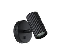 Eglo Bedside wall Light Portillo, Indoor lamp with Adjustable Spotlight, Reading lamp with Switch, Bedroom and Living Room Lighting, Black Metal, GU10
