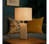 Eglo Belesar Stone And Steel Table Lamp, Silver, Silver