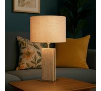 Eglo Belesar Stone And Steel Table Lamp, Silver, Silver