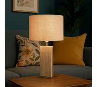 Eglo Belesar Satin Nickel Stone And Steel Table Lamp