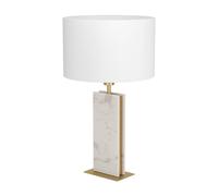 Eglo Belesar Stone And Steel Table Lamp, White, White