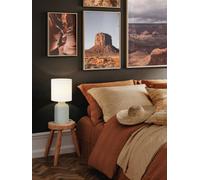 Eglo Bellariva Table lamp, 97774, Bedside lamp, Ceramic in Grey, Textile in White, Living Room lamp, lamp with Switch, E14 Socket