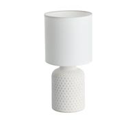 Eglo Bellariva Natural And White Ceramic And Fabric Table Lamp, (D) 15.5Cm