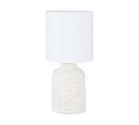 Eglo Bellariva Natural And White Ceramic And Fabric Table Lamp, (D) 15.5Cm