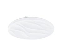 EGLO Benariba LED Ceiling Light, 1 Bulb Wall Lamp, Modern, Ceiling Light Made of Steel and Plastic in White, Living Room Lamp, Warm White, Diameter 44 cm