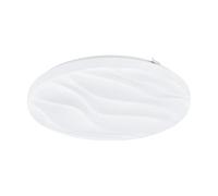 EGLO Benariba LED Ceiling Light, 1 Bulb Wall Lamp, Modern, Ceiling Light Made of Steel and Plastic in White, Living Room Lamp, Warm White, Diameter 33 cm