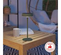 Eglo Cordless LED Table lamp Simeri, Wireless Solar Light, Touch dimmable | rechargeable outdoor lighting for balcony and garden, green metal, warm - neutral - cool white, IP54