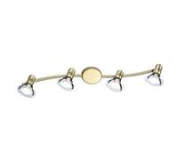 Eglo Bingo Brushed Brass 4 Bulb Ceiling Spotlight Bar E14 Modern Indoor Light
