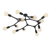 EGLO Bocadella 1 Ceiling Light 12 Bulb Industrial Modern Extravagant Living Room Lamp Made of Steel in Black Kitchen Lamp Hallway Lamp Ceiling with E27 Socket