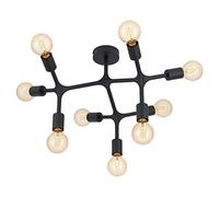 EGLO Bocadella 98318 Ceiling Light 9-Bulb Industrial Modern Extravagant Living Room Lamp Made of Steel in Black Kitchen Lamp Hallway Lamp Ceiling with E27 Socket