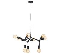 EGLO Bocadella Pendant Light 9 Bulbs Industrial Modern Extravagant Steel Pendant Light in Black Dining Table Lamp Living Room Lamp Hanging with E27 Socket